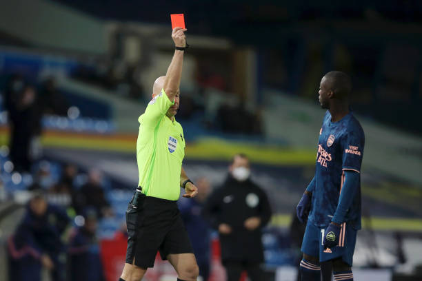 Nicholas Pepe apologizes after red card against Leeds United