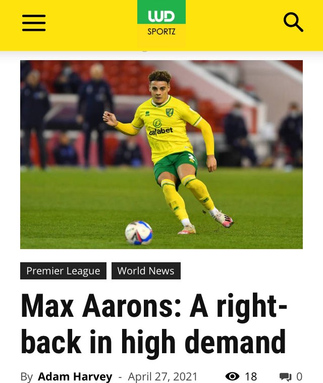 Norwich football player Max Aarons