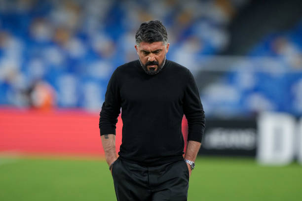 A dejected Gennaro Gattuso after a draw with Hellas Verona meant his Napoli side would miss out on the top four (Photo by Giuseppe Maffia/NurPhoto via Getty Images)