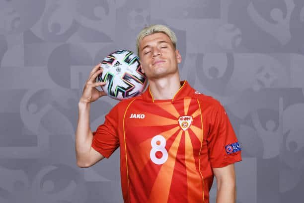 Egzijan Alioski of Leeds and North Macedonia (Photo by Alex Caparros - UEFA/UEFA via Getty Images)