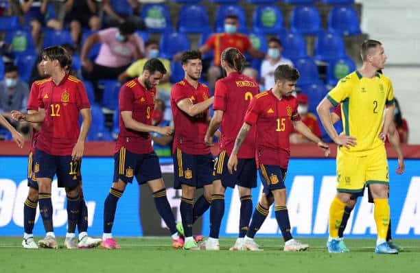 Spain's youngsters ease past Lithuania in dominant win