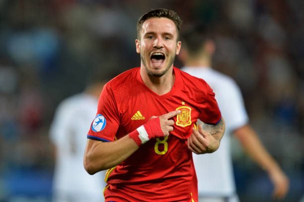 KRAKOW, POLAND - JUNE 27:  Saul Niguez of Spain celebrates scoring his sides first goal during the UEFA European Under-21 Championship Semi Final match between Spain and Italy at Krakow Stadium on June 27, 2017 in Krakow, Poland.