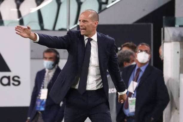 Massimiliano Allegri head coach of Juventus gestures during the Serie A match between Juventus and Empoli FC at Allianz Stadium on August 28, 2021 in Turin, Italy. (Photo by Giuseppe Cottini/NurPhoto via Getty Images)