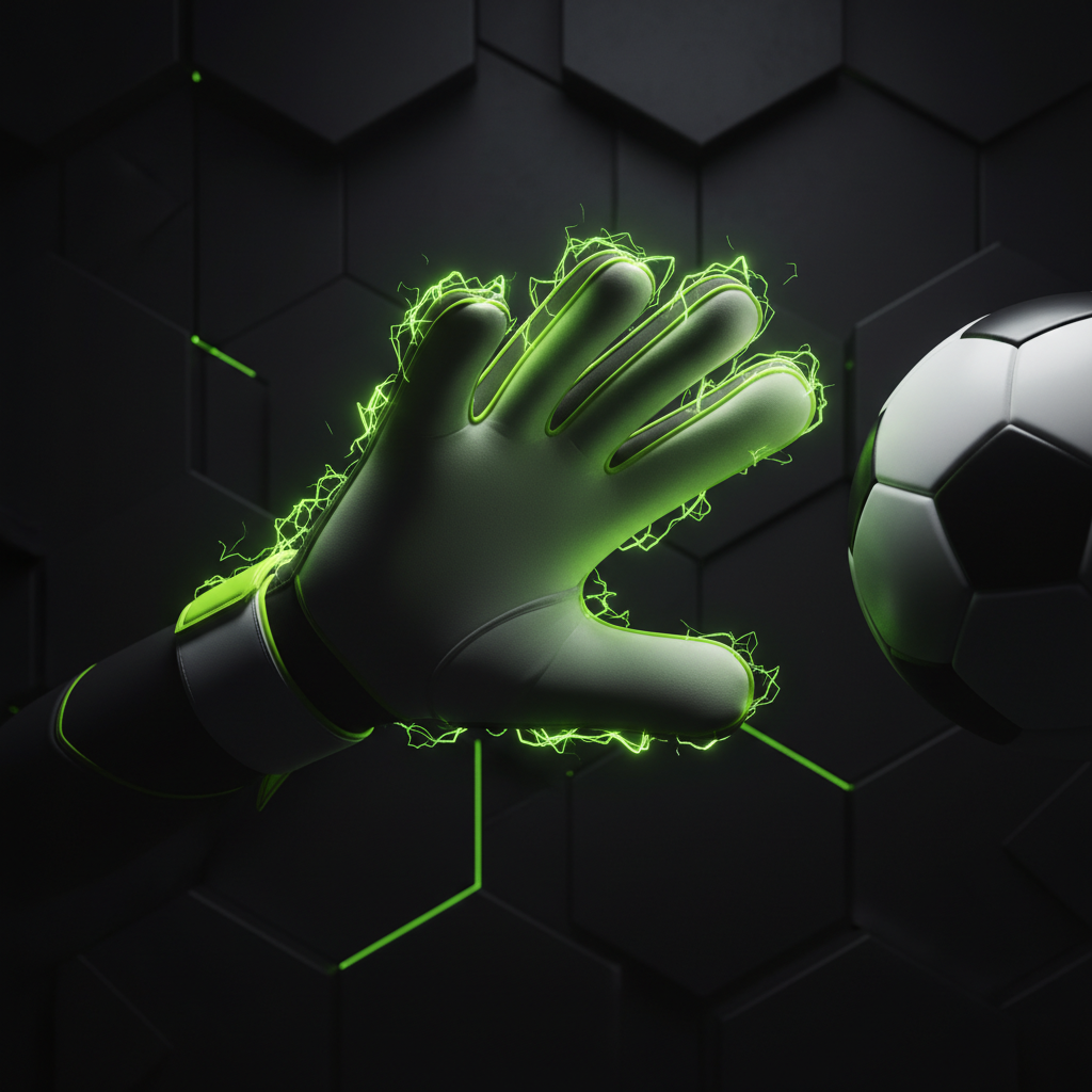 Emi Dibu Martínez celebrating a vital save in his dark and lime green kit.
