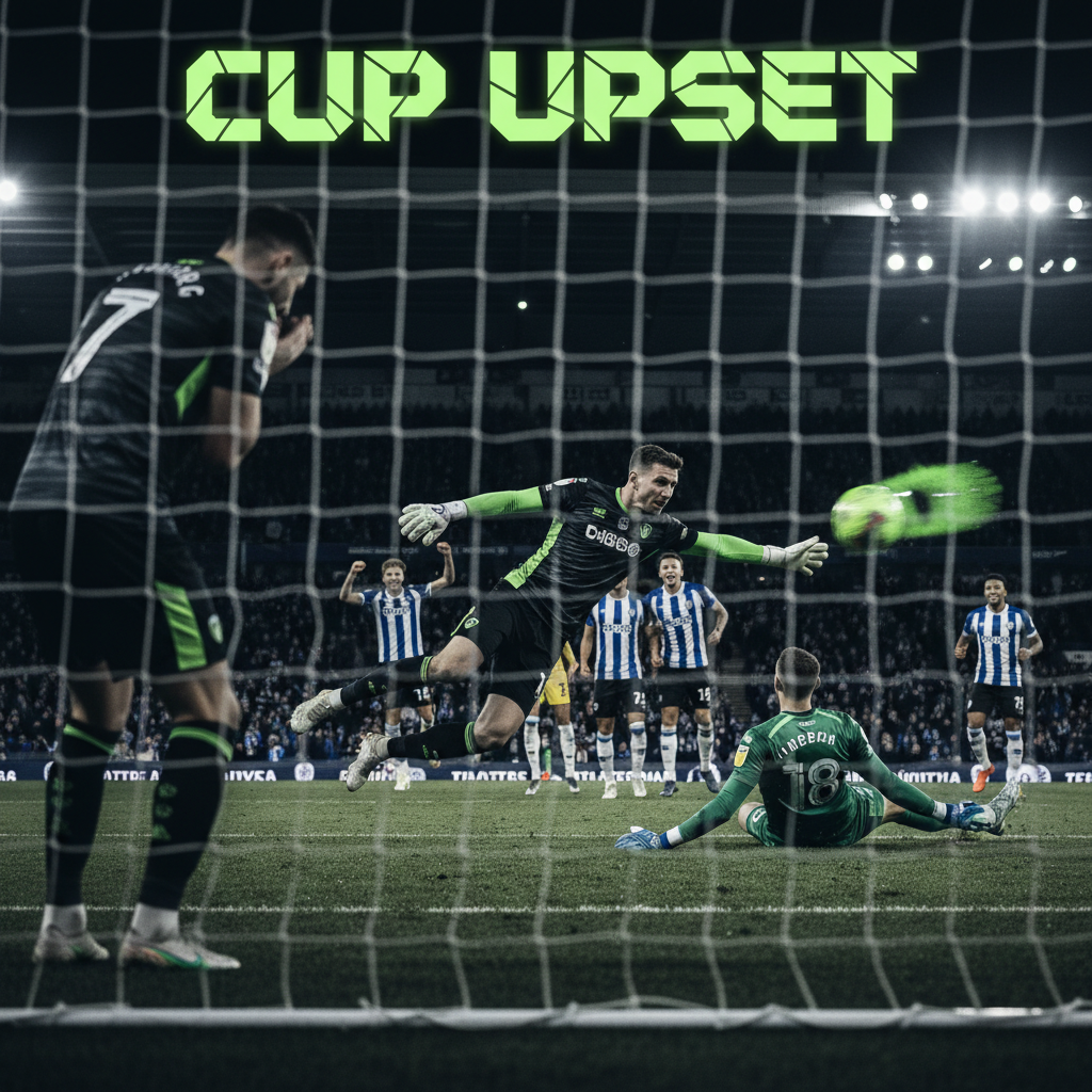 Sheffield Wednesday goalkeeper Ethan Horvarth makes a key save against Leeds United in the Carabao Cup.