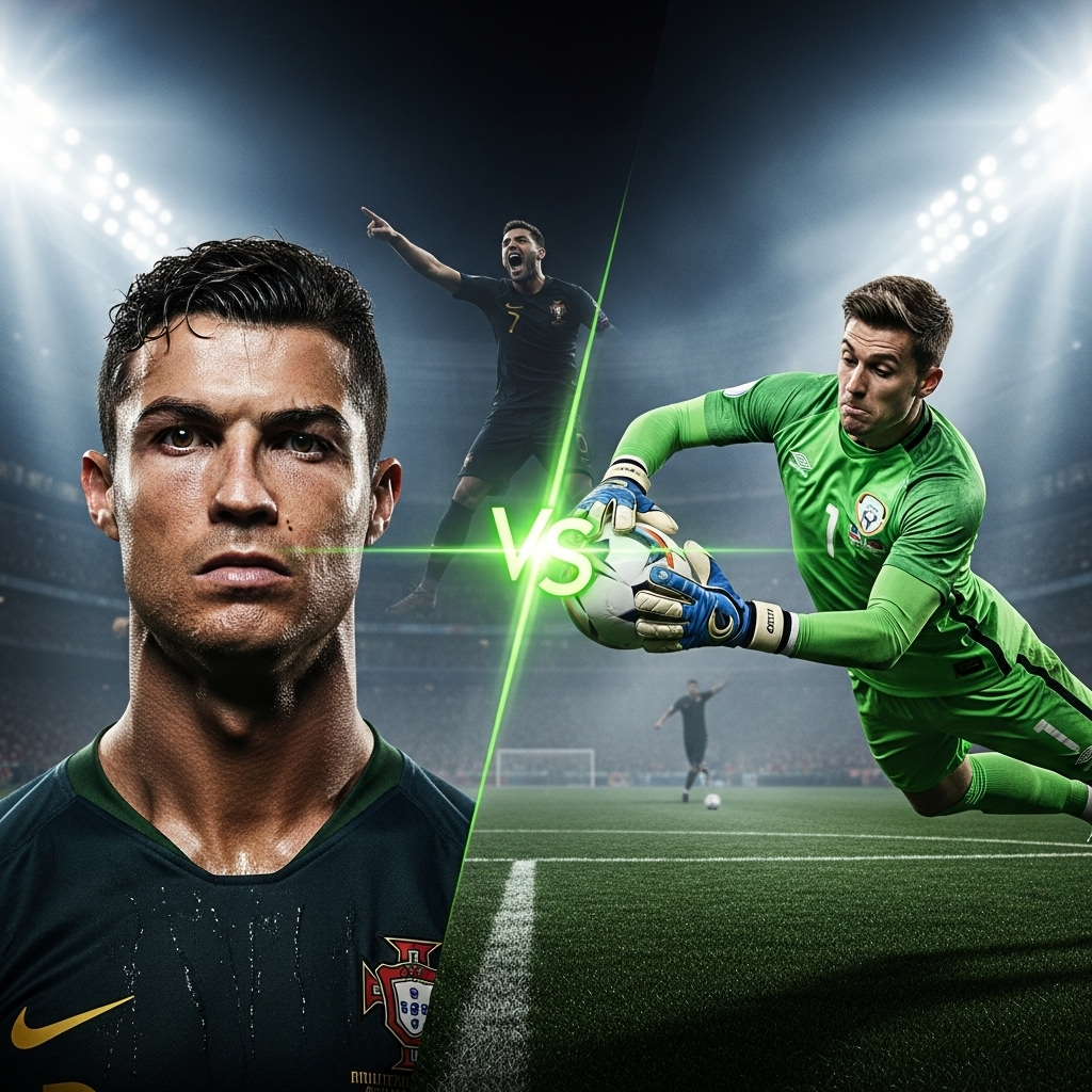 Cristiano Ronaldo and Caoimhín Kelleher in a dramatic football match thumbnail