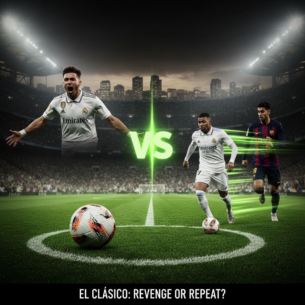 The official La Liga match ball on the pitch at the Santiago Bernabéu stadium before the El Clásico match between Real Madrid and FC Barcelona.