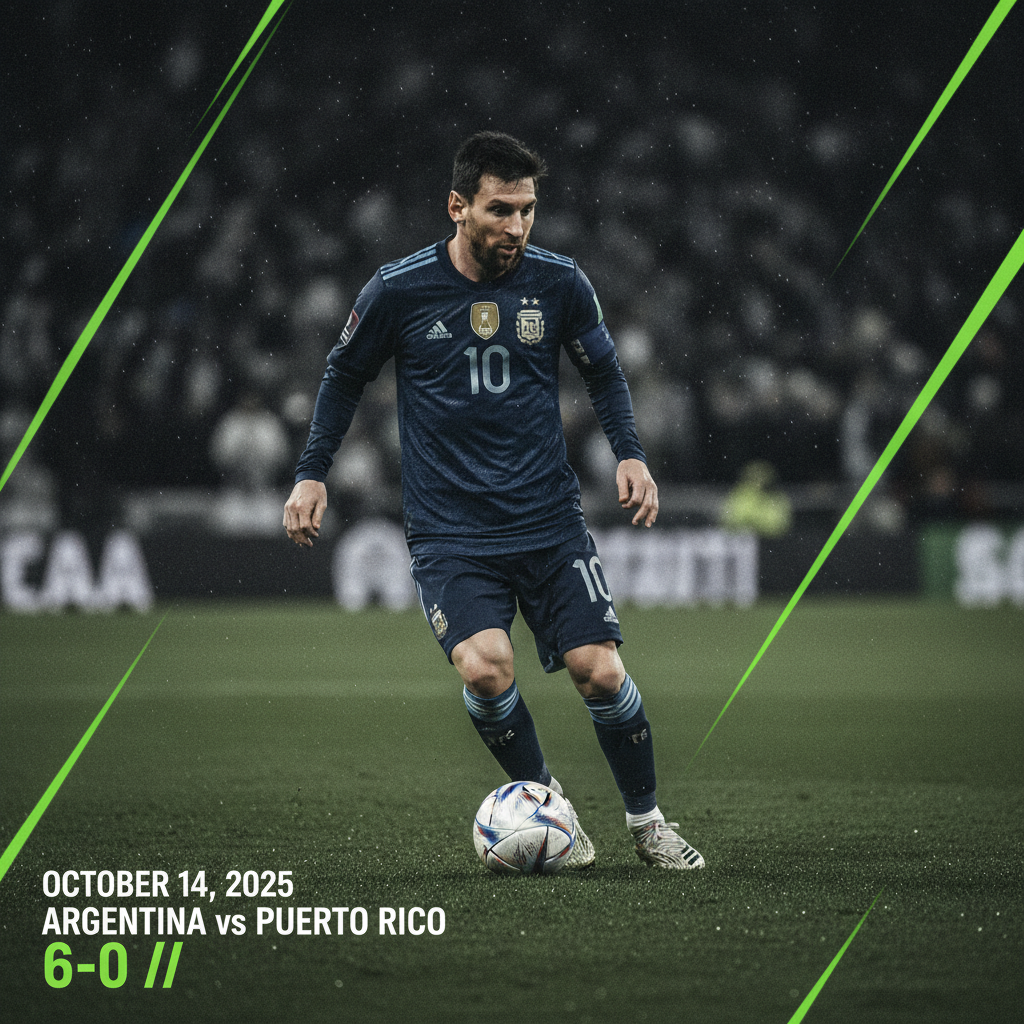 Argentina national team celebrating a goal with a lime green and dark color theme.