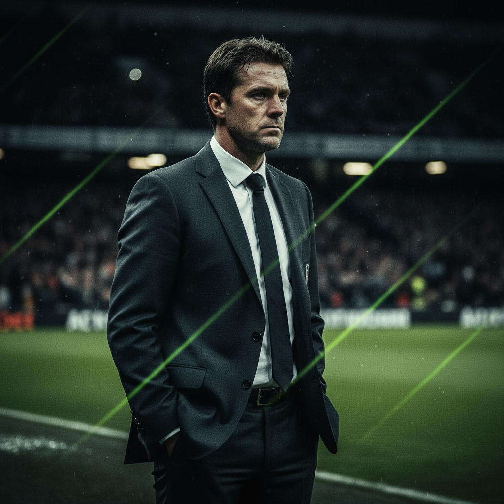 Stuart Pearce in a thoughtful pose, reflecting his resilience and strength, with a dark, moody background.