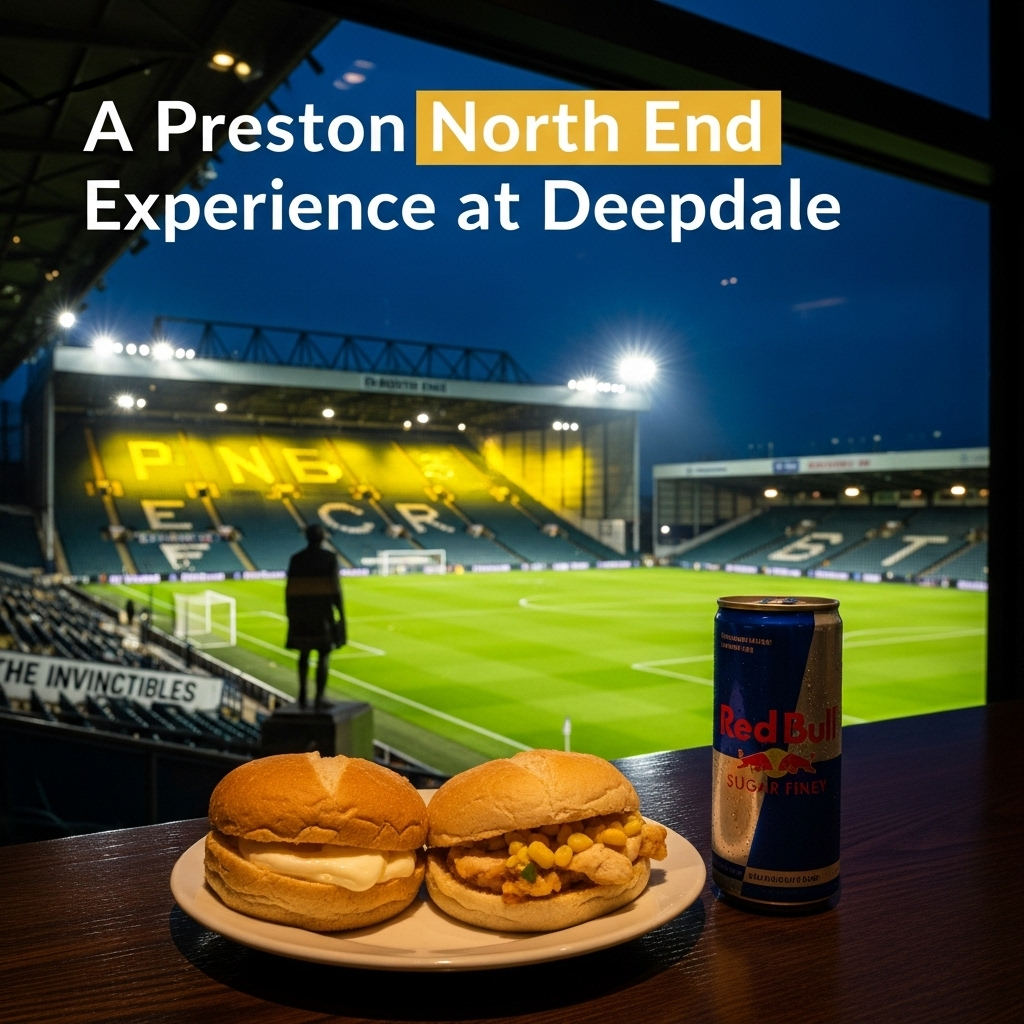 Deepdale stadium exterior with floodlights