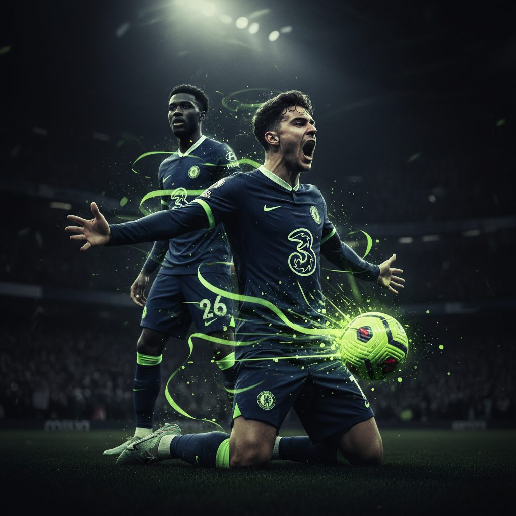 Enzo Fernandez celebrates scoring Chelsea's second goal against Burnley.