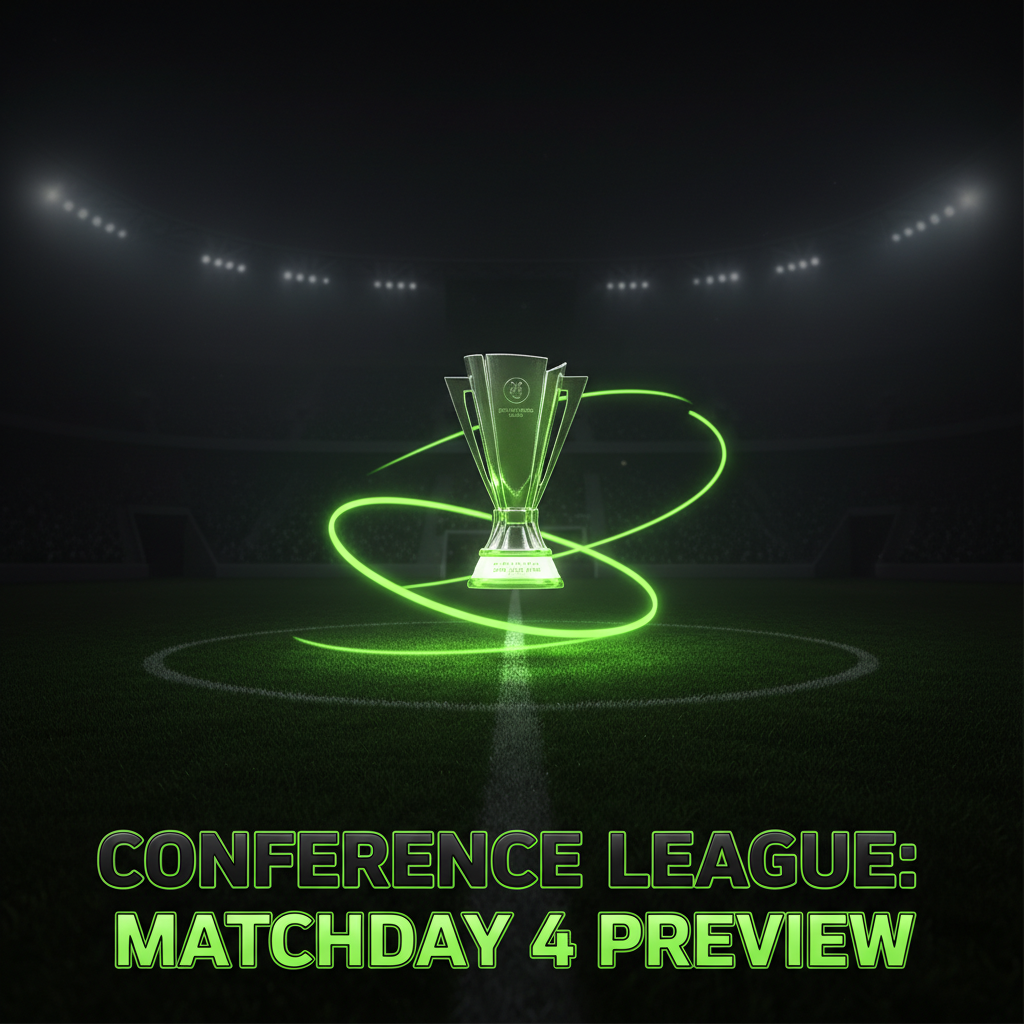 Fiorentina fans create an intense atmosphere with lime green flares in the stadium during a Conference League match.