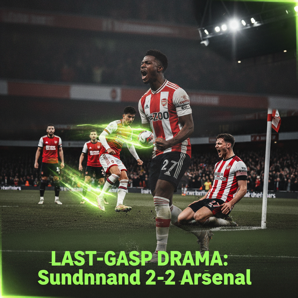 General action shot from the Sunderland vs Arsenal match, possibly a tackle or a scramble for the ball.