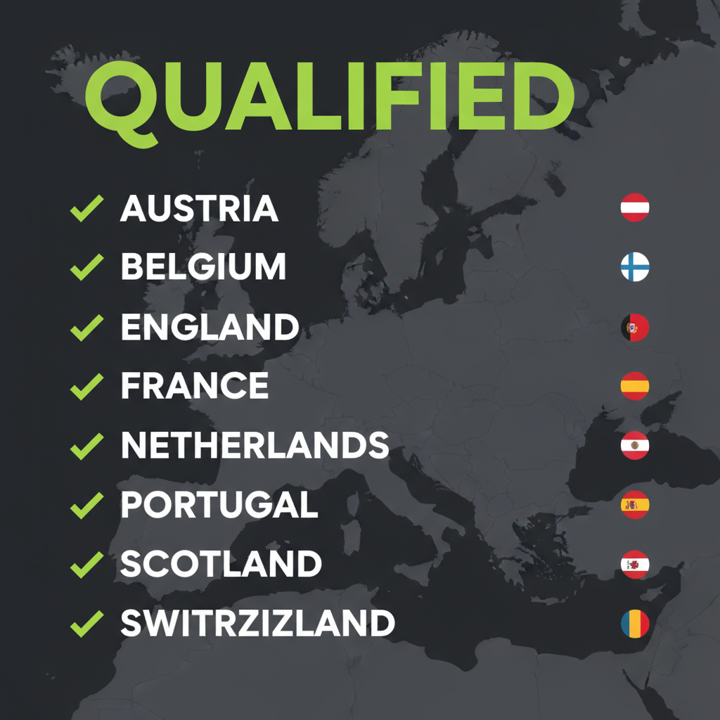 List of the 12 European nations directly qualified for the 2026 FIFA World Cup.