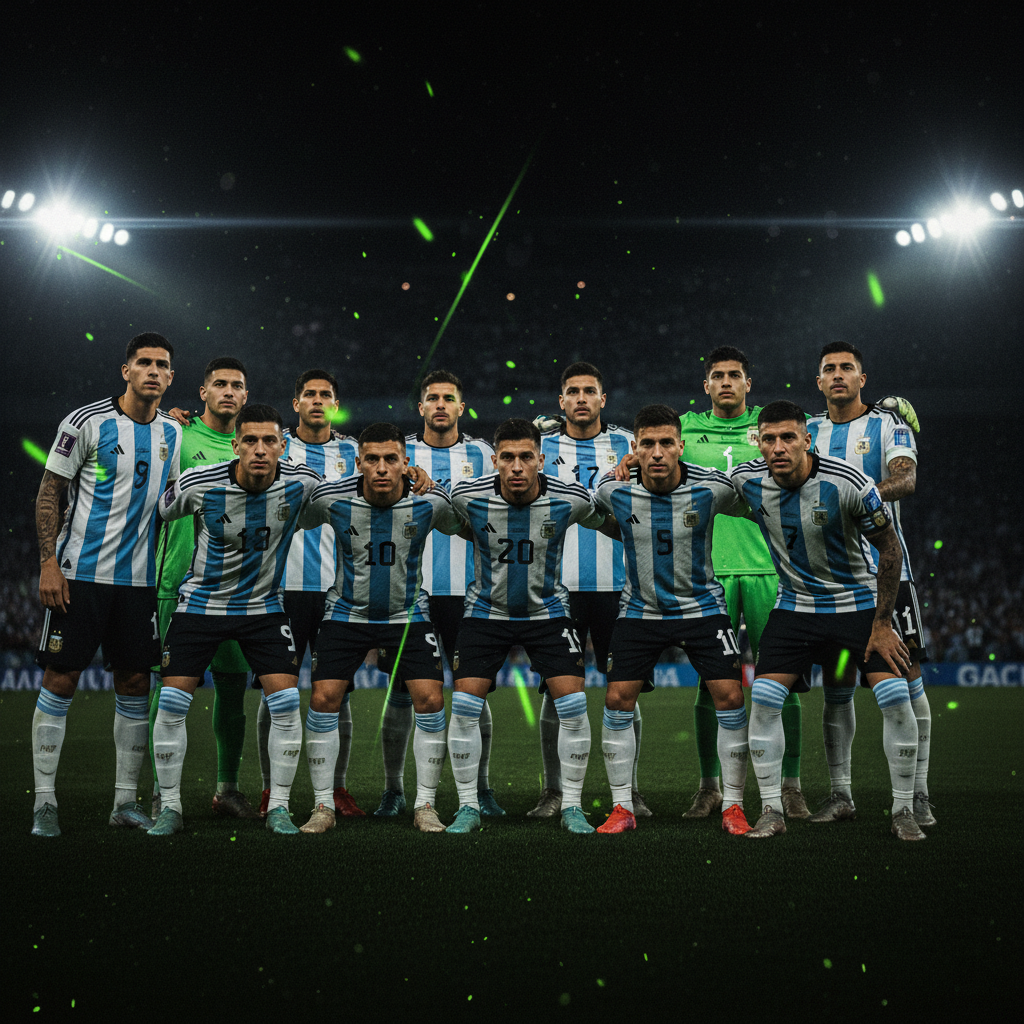 Argentina national team players training with focus and determination.