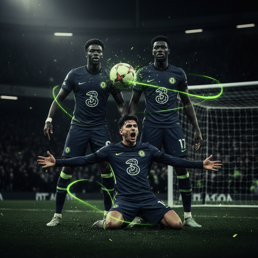 Pedro Neto scores for Chelsea with a diving header against Burnley.