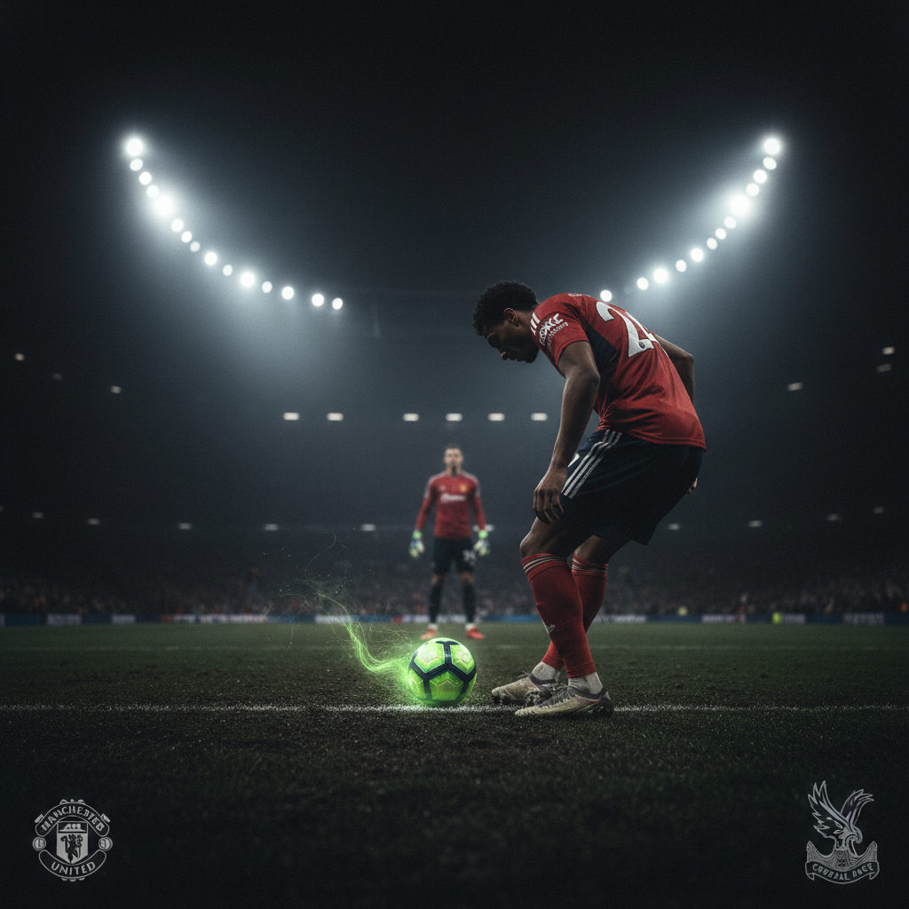 Manchester United and Crystal Palace players in action during a dynamic match.