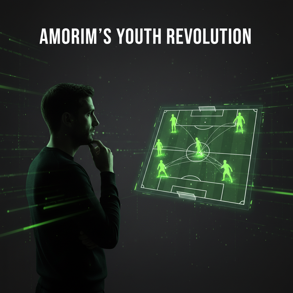 A football boot makes contact with a ball, creating a lime green energy burst symbolizing youth potential.