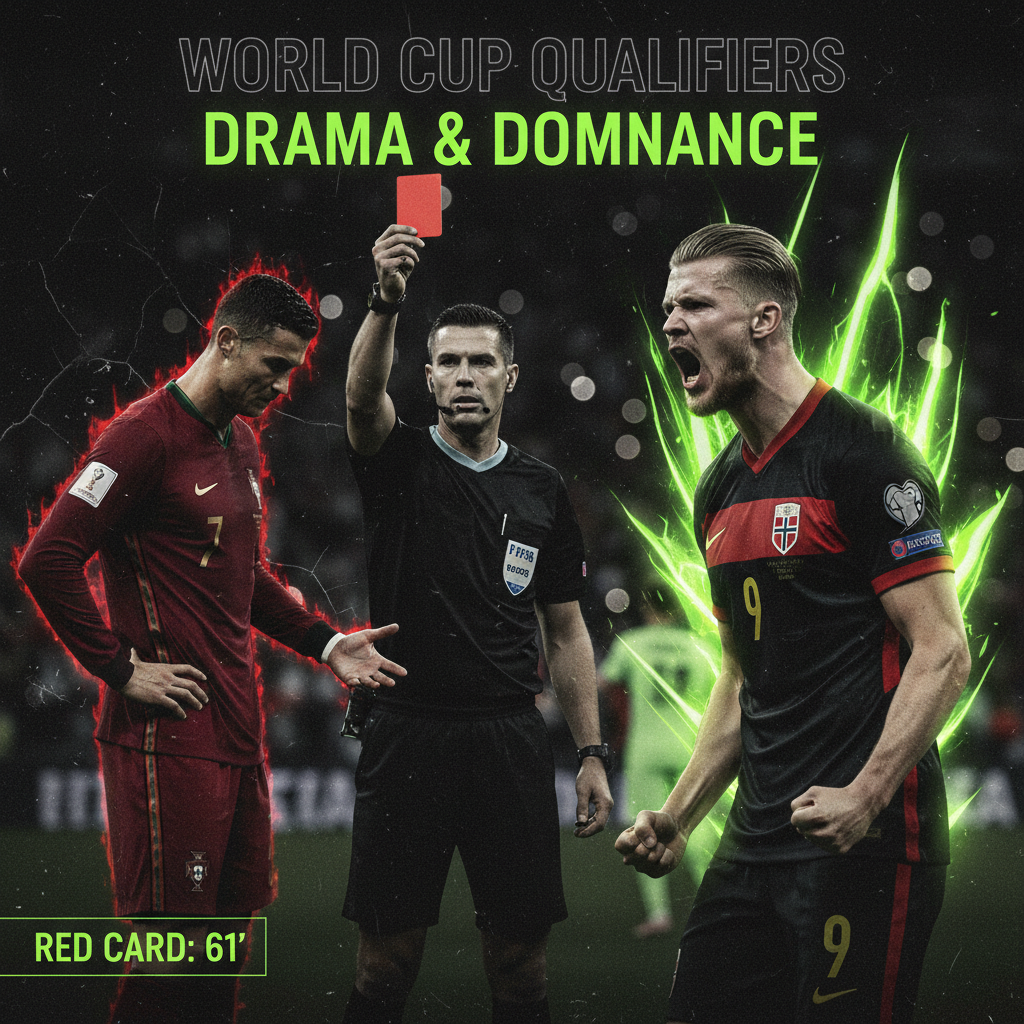 Erling Haaland celebrates scoring for Norway as they move closer to 2026 World Cup qualification.