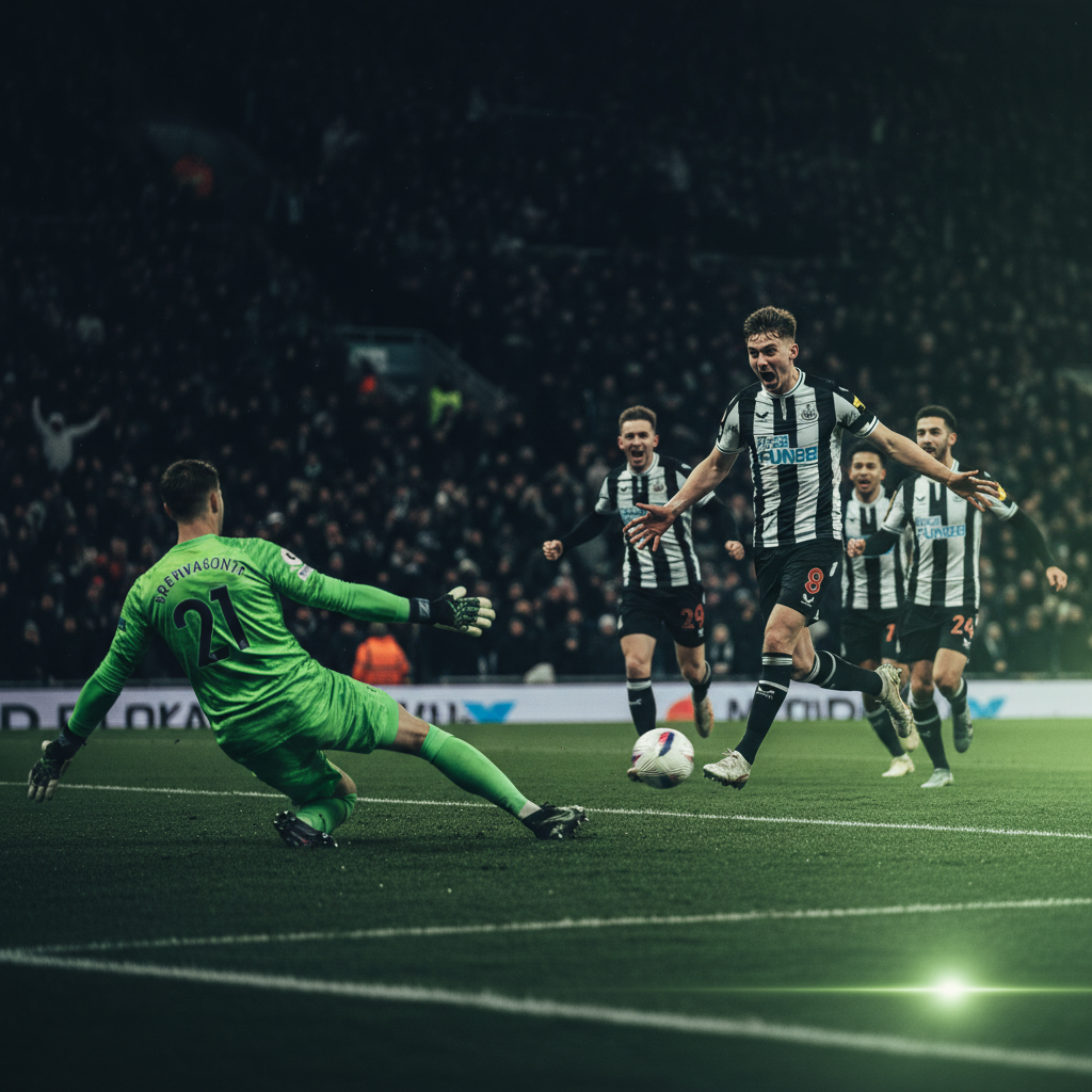 Intense football action during a crucial Champions League match.
