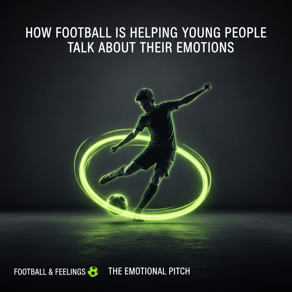 A diverse youth football team in a huddle, showcasing teamwork and communication.