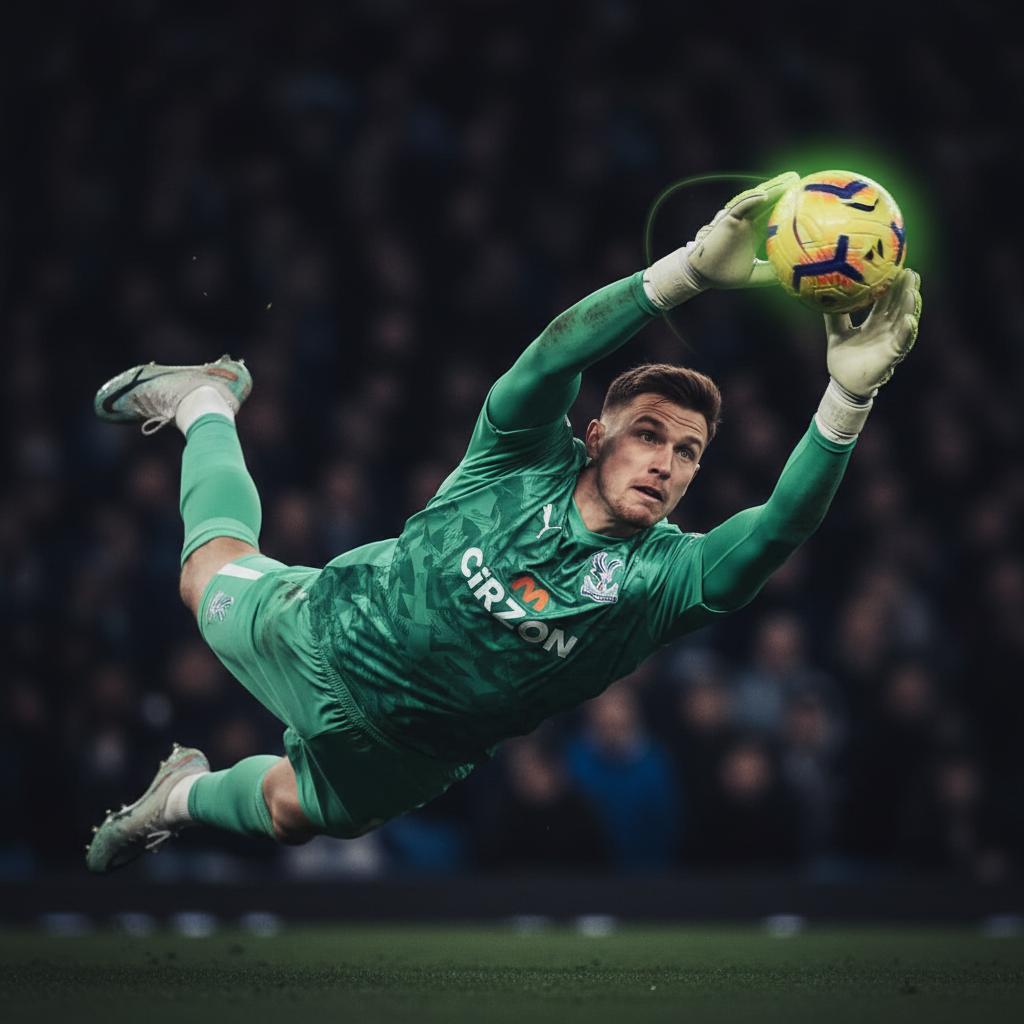 Crystal Palace goalkeeper Dean Henderson makes a spectacular fingertip save against Burnley.