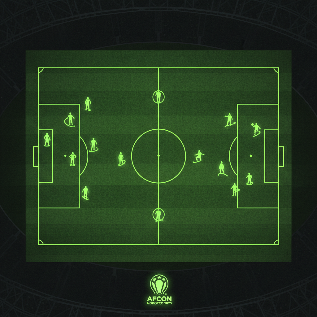 A dynamic action shot of Senegalese football players celebrating a goal with vibrant energy and determination.