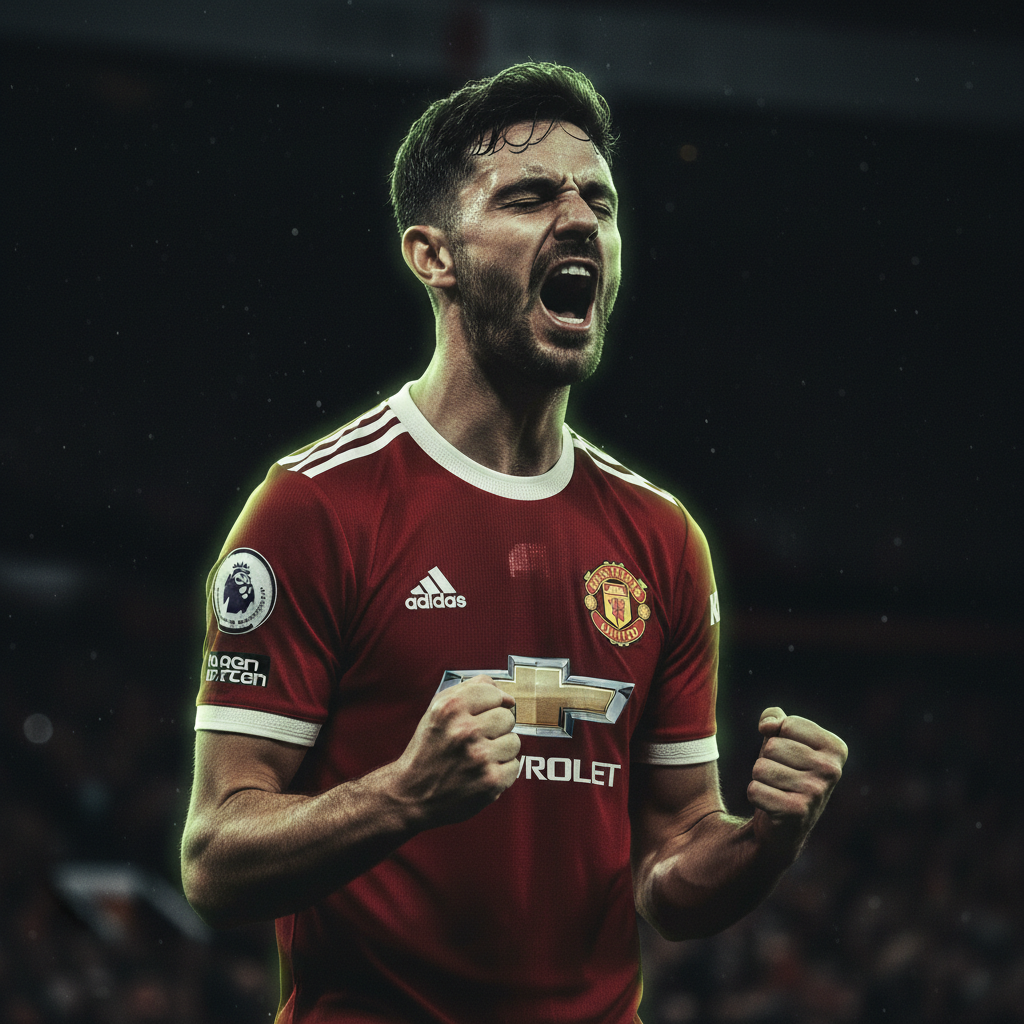 Old Trafford stadium under floodlights, symbolizing Manchester Uniteds challenging road ahead.