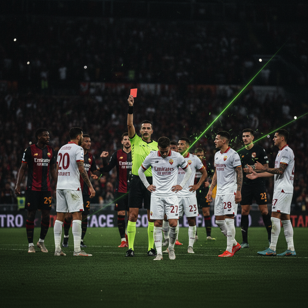 Cagliari players celebrate their hard-fought 1-0 victory against AS Roma.