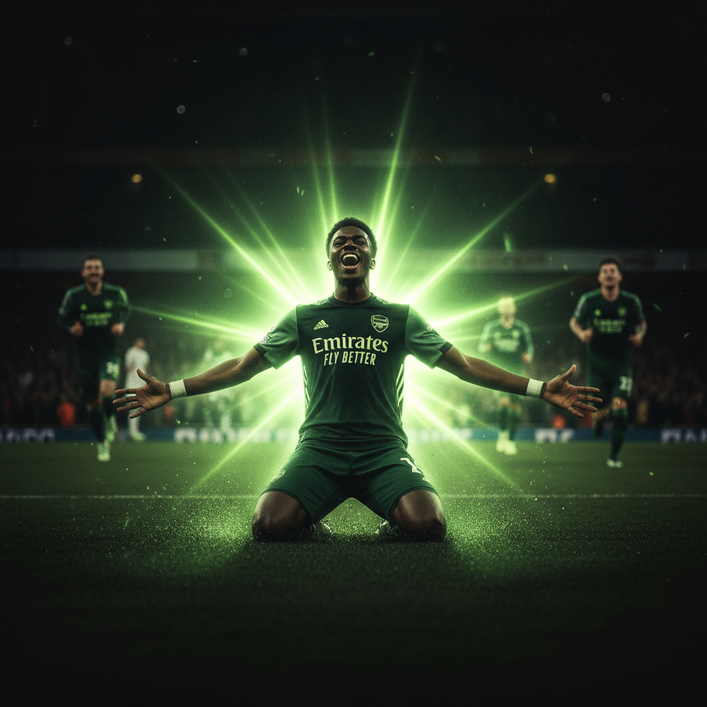 Noni Madueke looking focused during training with a lime green and dark aesthetic.