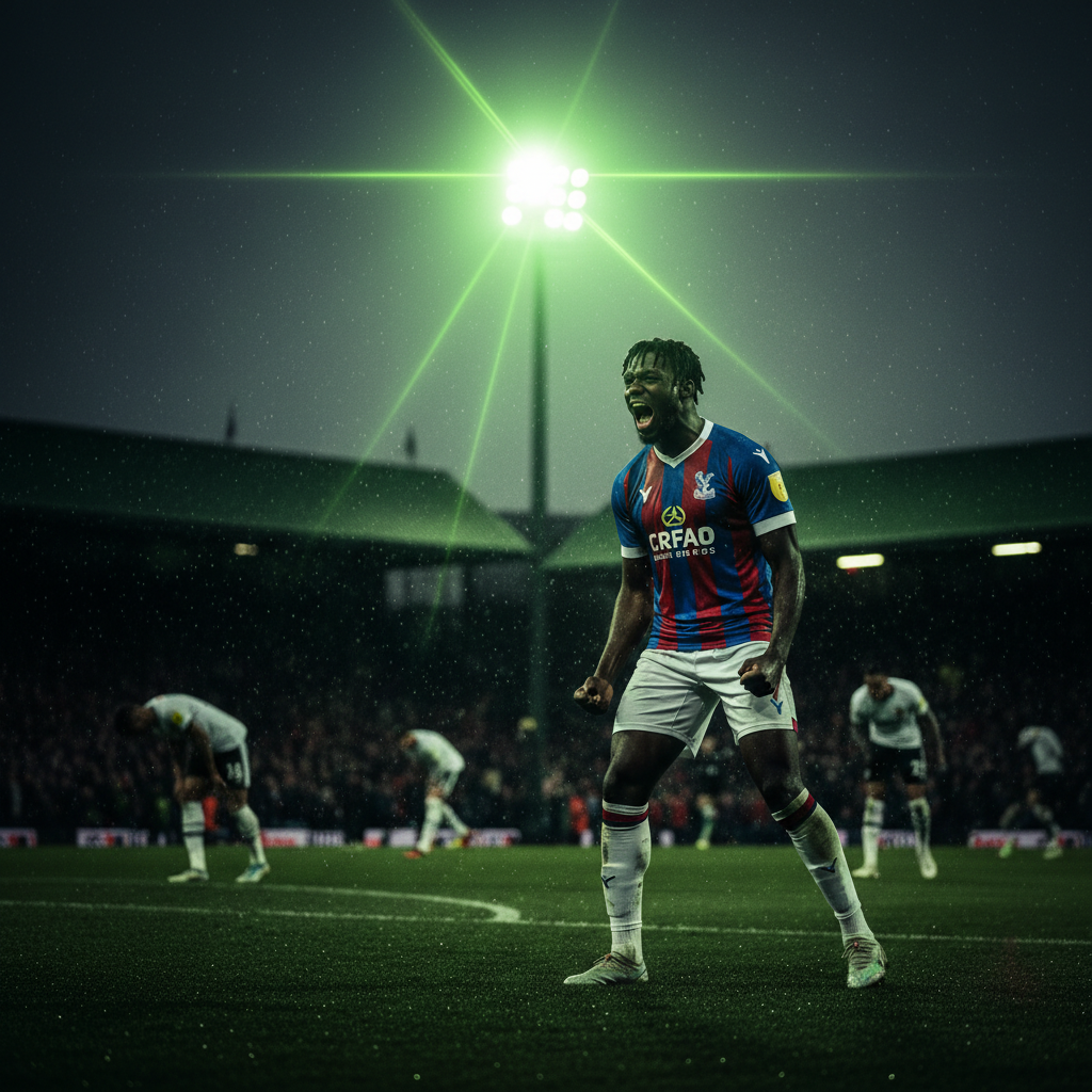 Crystal Palace fans celebrating in the stands.