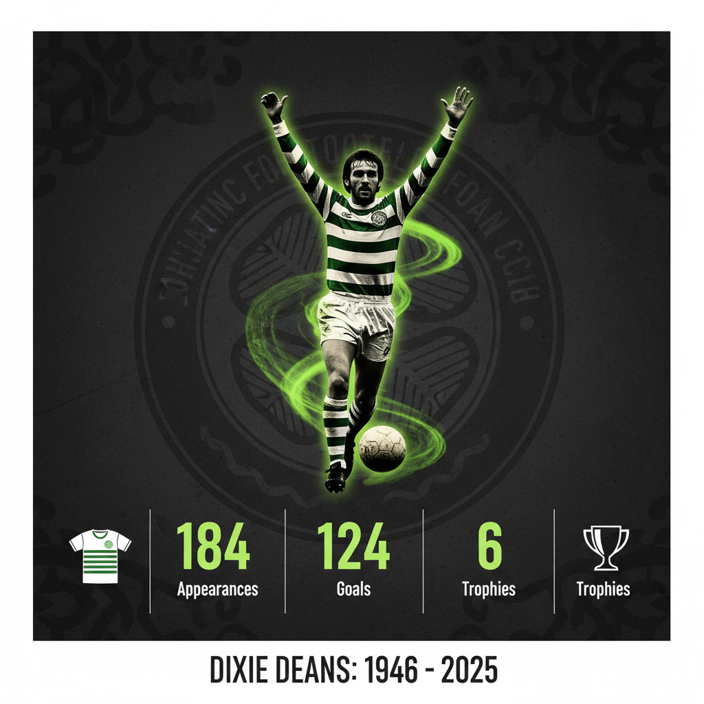 Key career statistics of legendary Celtic goalscorer John 'Dixie' Deans.
