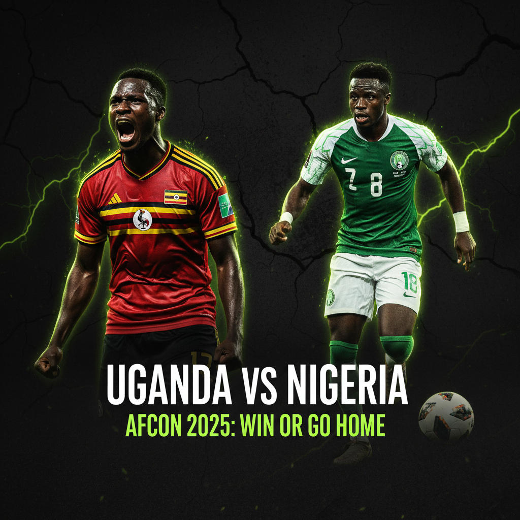 A Ugandan football player in action during the AFCON 2025 tournament.