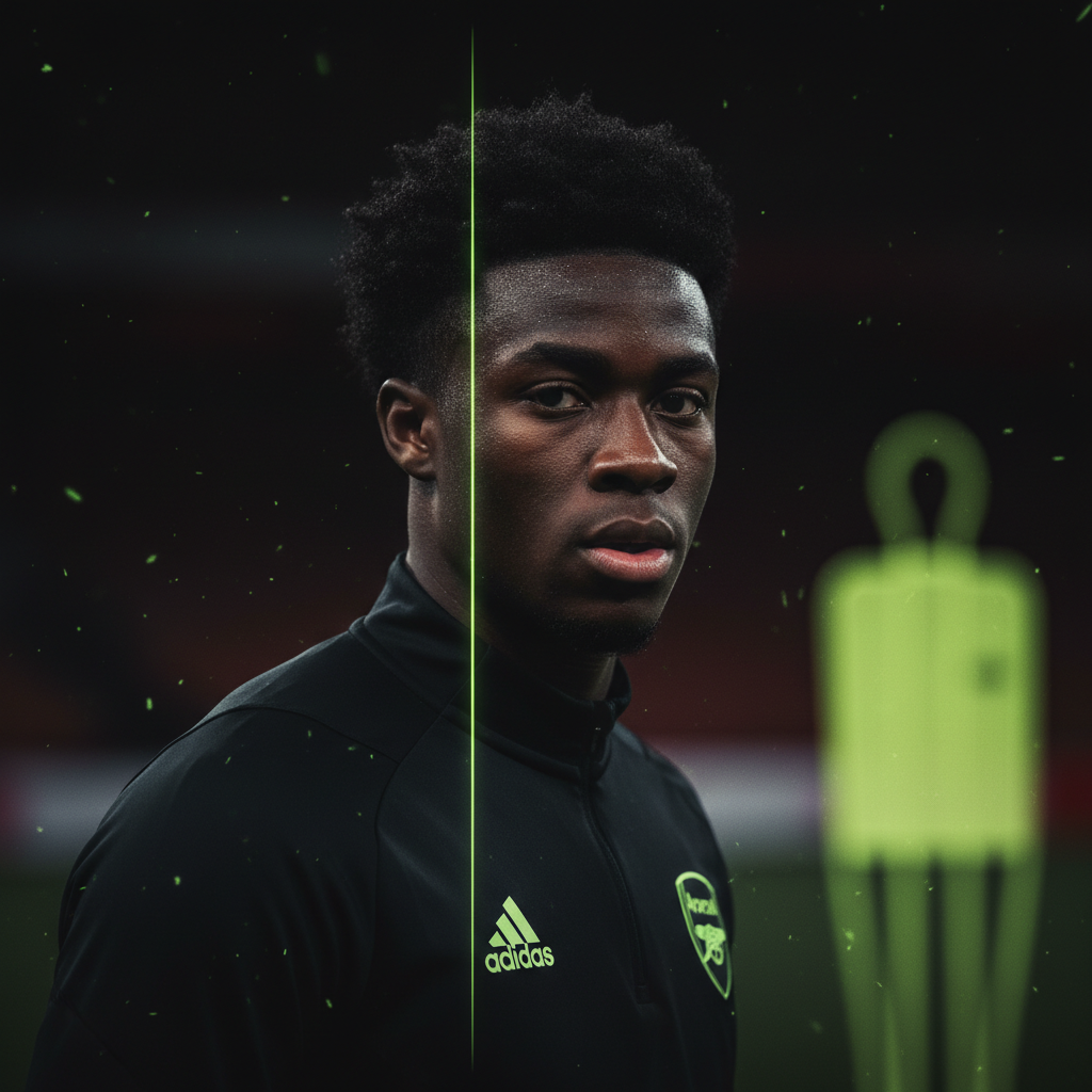 Noni Madueke looking determined, symbolizing his quest for consistency and ambition.