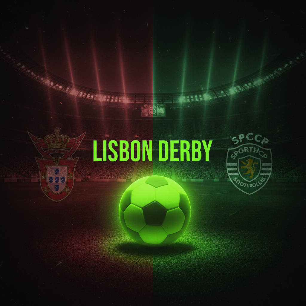 Sporting CP forward Luis Suárez in action during a match, highlighted with a dark and lime green aesthetic.