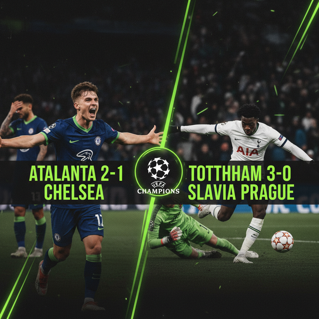 Charles De Ketelaere of Atalanta celebrating his winning goal against Chelsea in the Champions League.