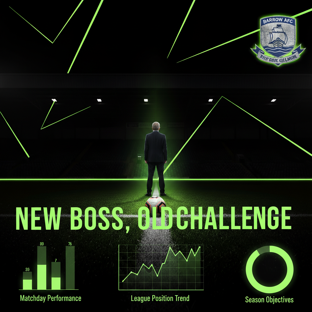 A dynamic, blurred stadium background with an intense, glowing lime green spotlight creating a sense of urgency and motion.