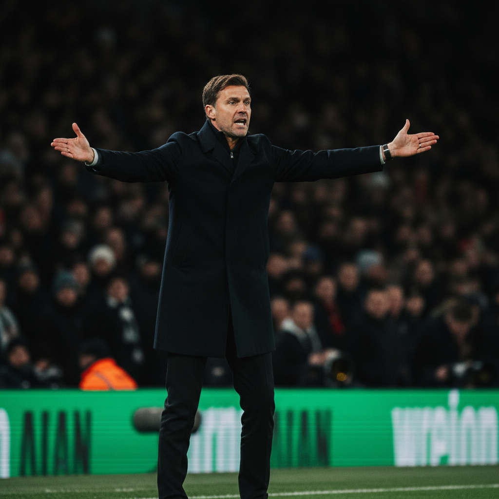 Mohamed Salah celebrating a goal for Liverpool, with dynamic lime green and dark tones.