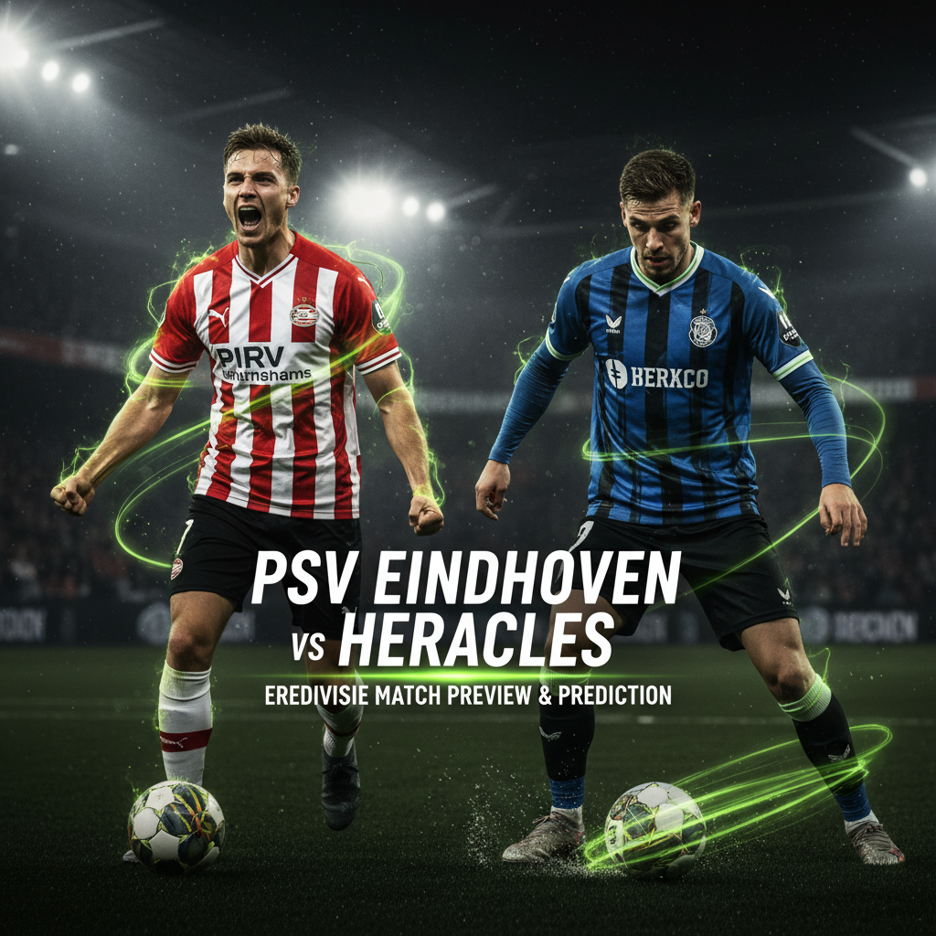 PSV Eindhoven's Joey Veerman controlling the midfield in their Eredivisie match against Heracles.