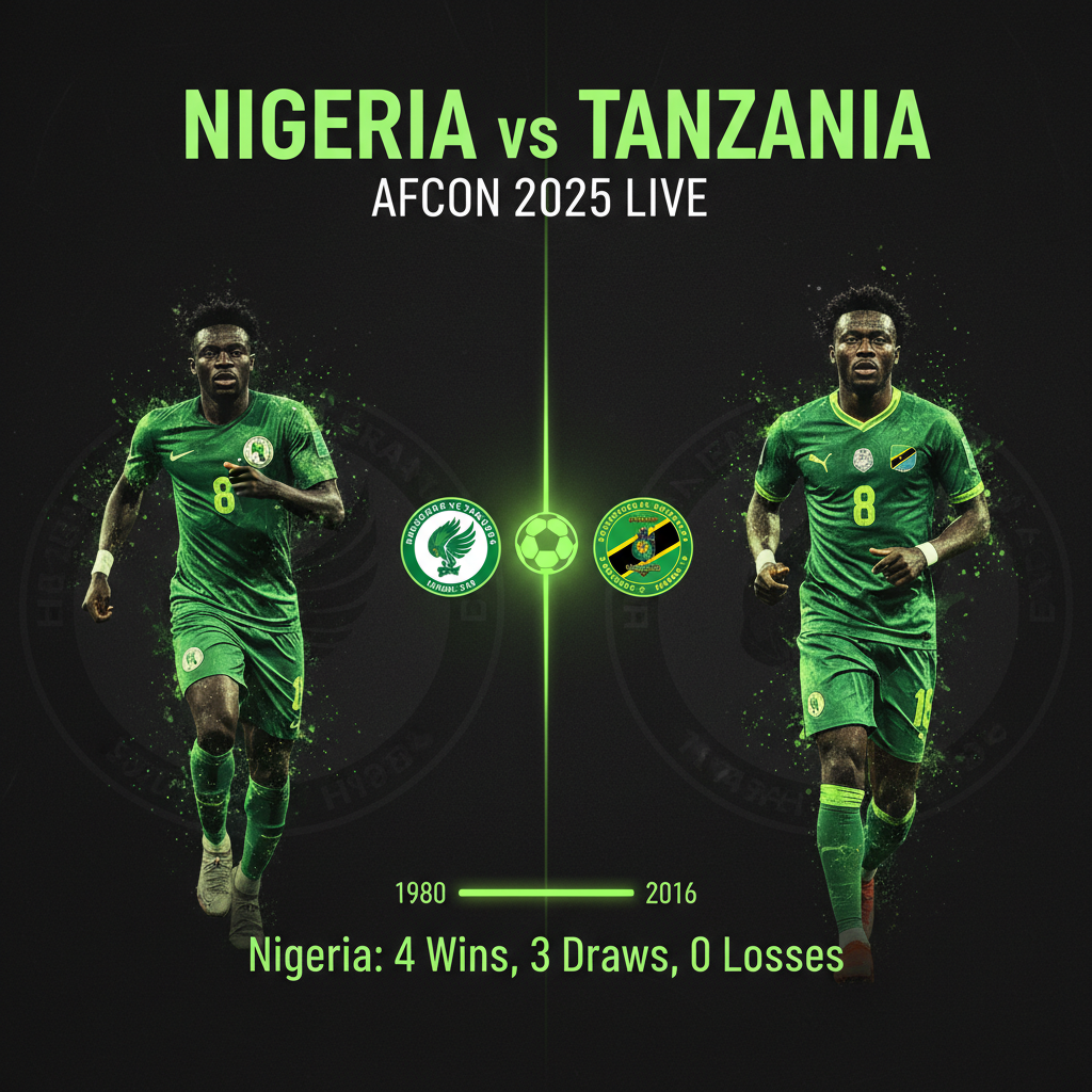 Head-to-head stats graphic showing Nigeria\