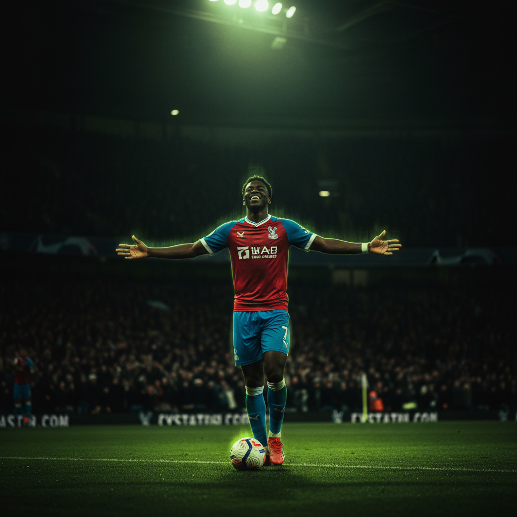 Eddie Nketiah scores Crystal Palace's second goal against Shelbourne with a tap-in.