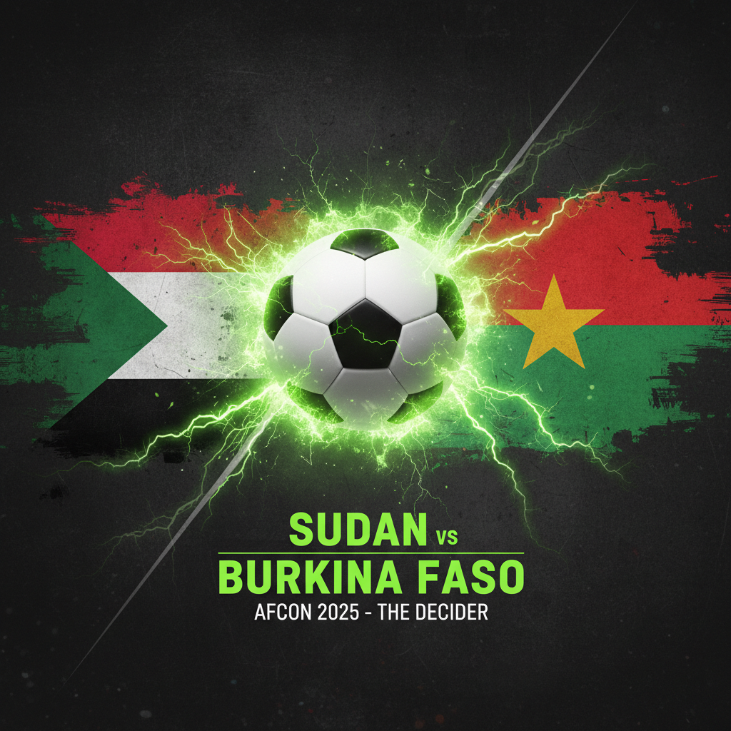 AFCON 2025 Group E standings graphic for Sudan vs Burkina Faso
