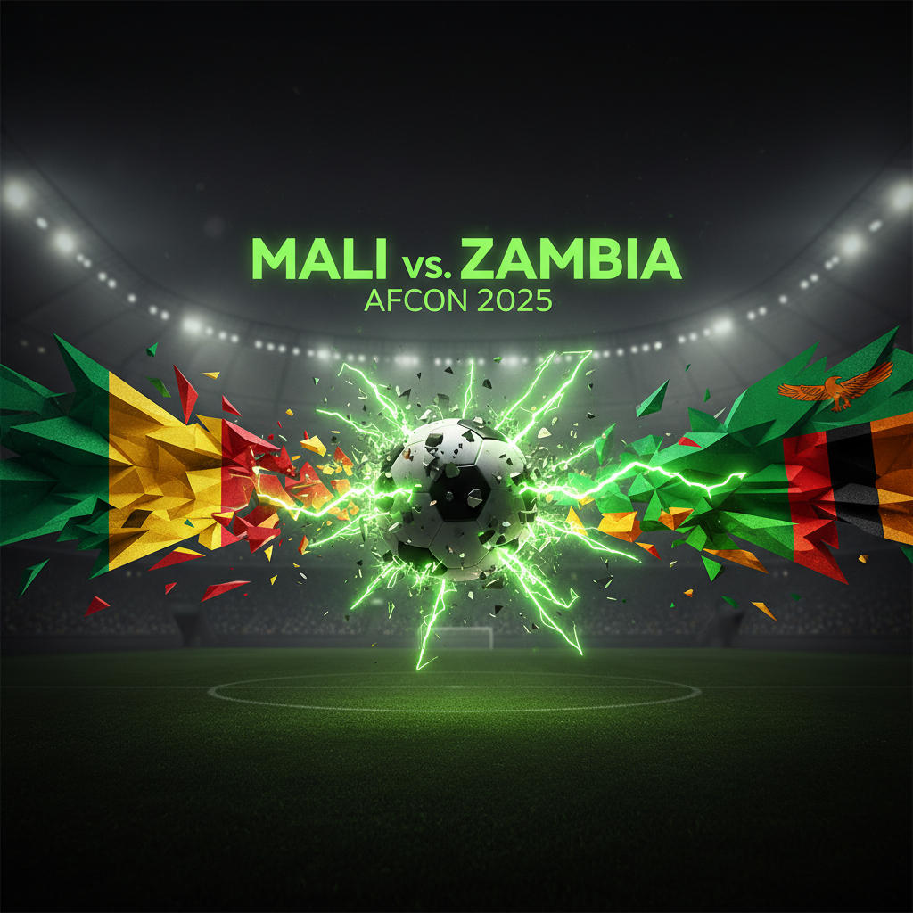 Malian midfielder Yves Bissouma in action during an AFCON match, highlighted with lime green and dark tones.