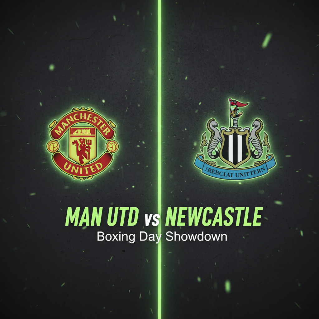 A team news graphic showing key injuries for Man Utd and Newcastle ahead of their Premier League match.