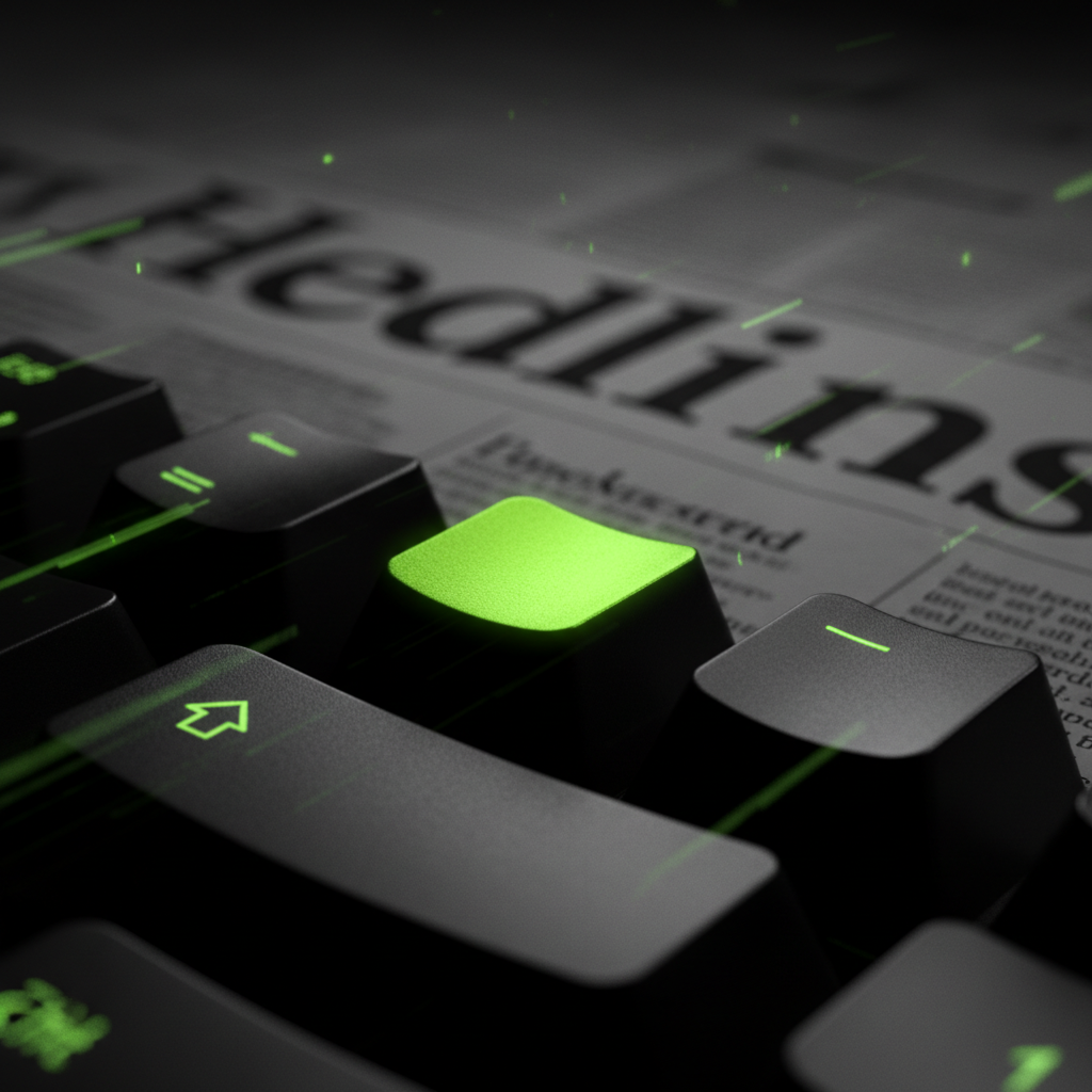 Infographic with lime green icons explaining the Who, What, When, Where, and Why for a press release lead paragraph.