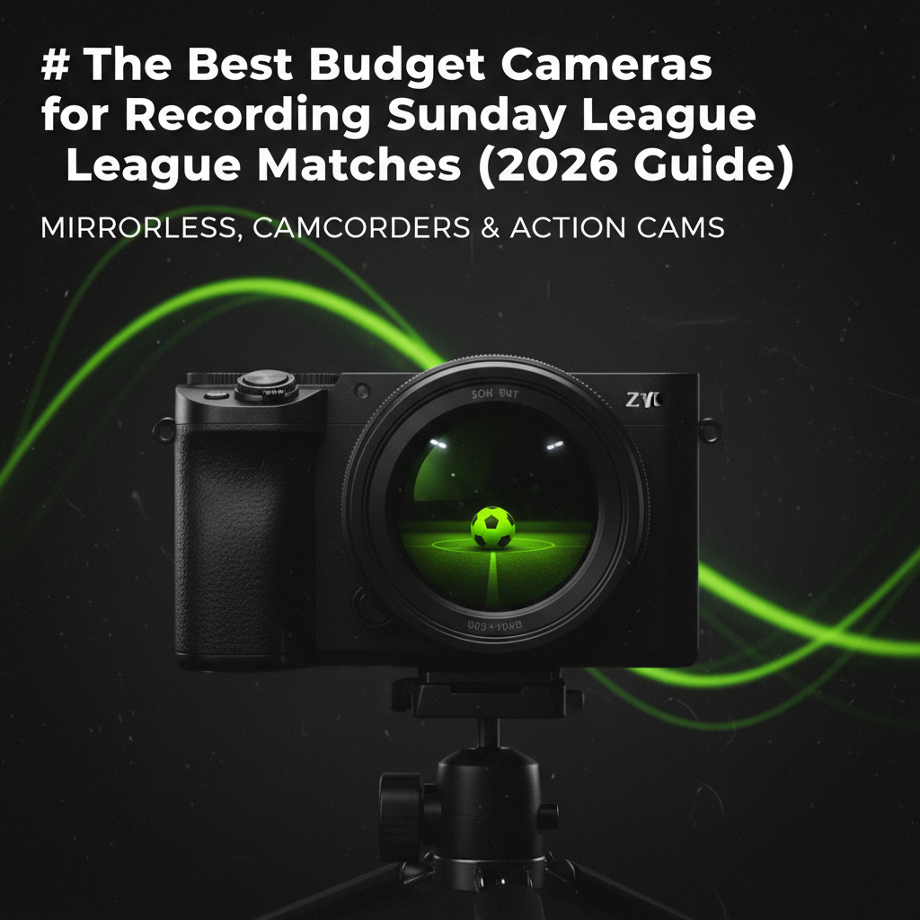 An Akaso action camera capturing a unique low-angle view of a football pitch.