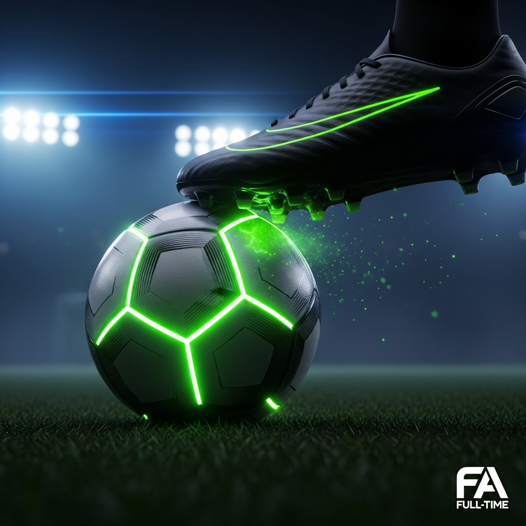 Dramatic football boot contact