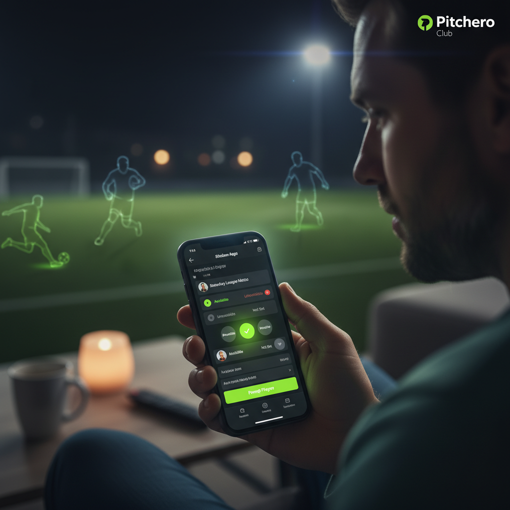 Full view of Pitchero dashboard and app connectivity