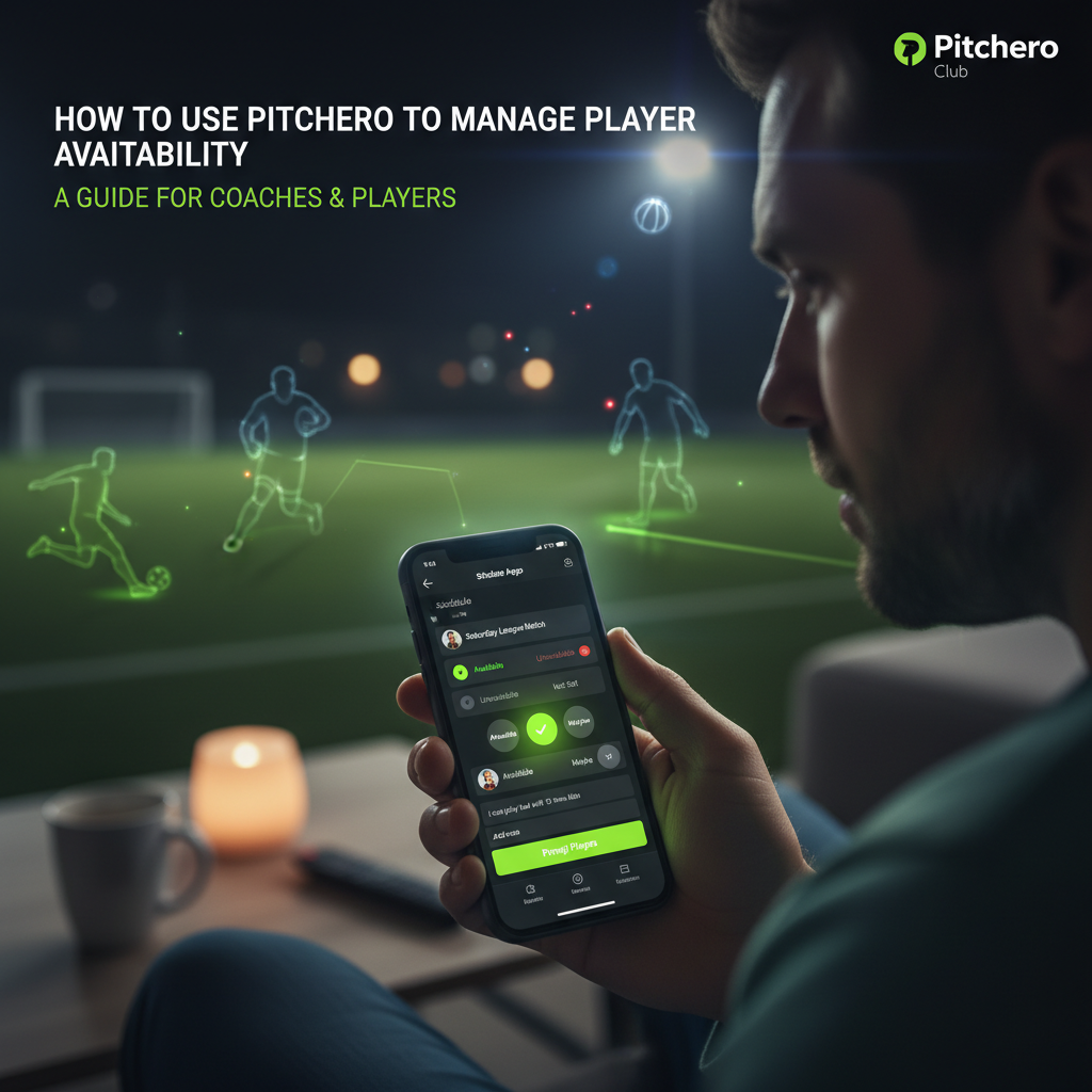 A team manager using the Pitchero Manager app to prompt players for their availability.