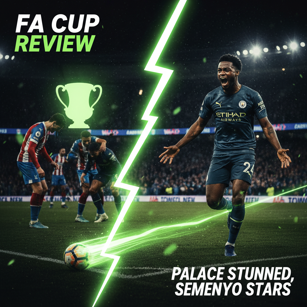 Antoine Semenyo scores on his Manchester City debut in the FA Cup.